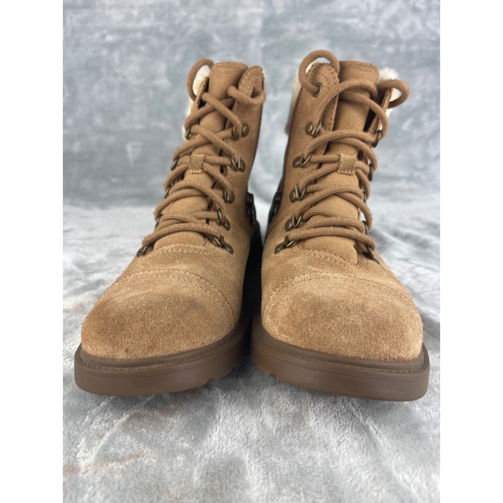 UGG Lakesider Heritage Mid Boots Womens 6 Chestnut Excellent Suede Faux Fur Zip - Picture 2 of 8